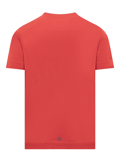 Givenchy – Schmal geschnittenes T-Shirt mit 4G-Sternen in Rot