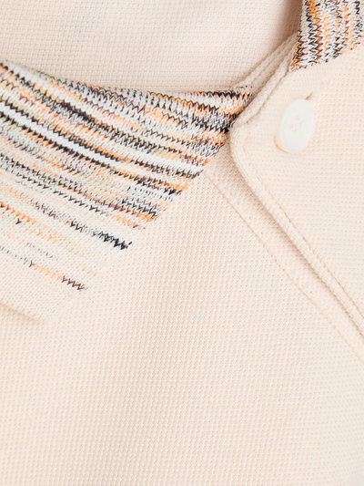 Missoni – Poloshirt mit gestreiftem Kragen in Beige
