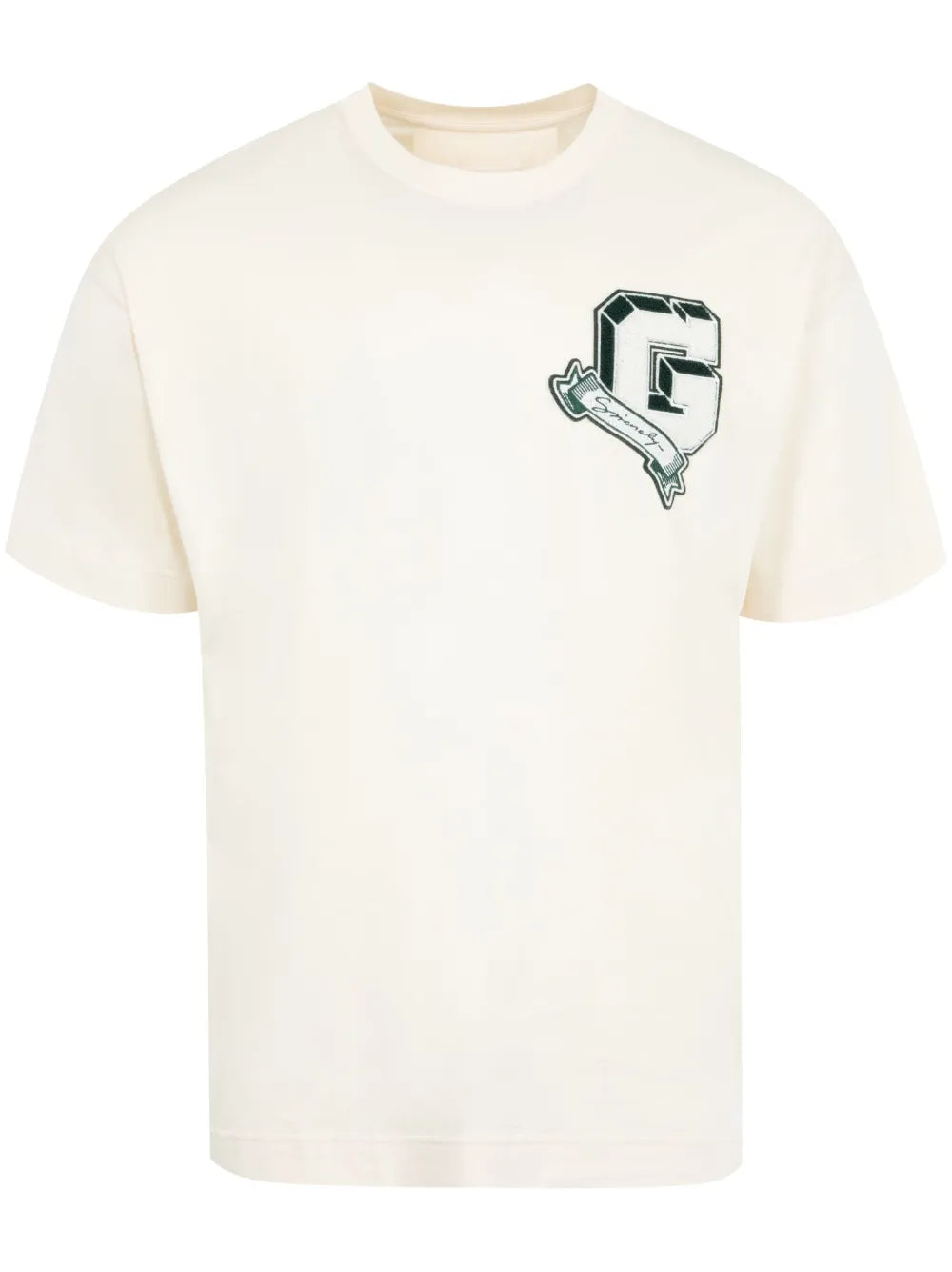Givenchy – Weißes T-Shirt mit aufgesticktem Logo „Monogram College“
