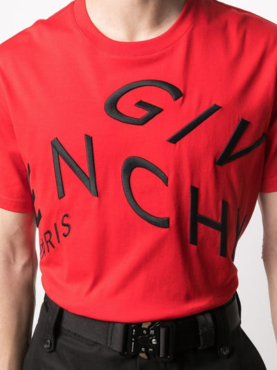 Givenchy – Refracted – Oversize-T-Shirt mit gesticktem Logo in Rot