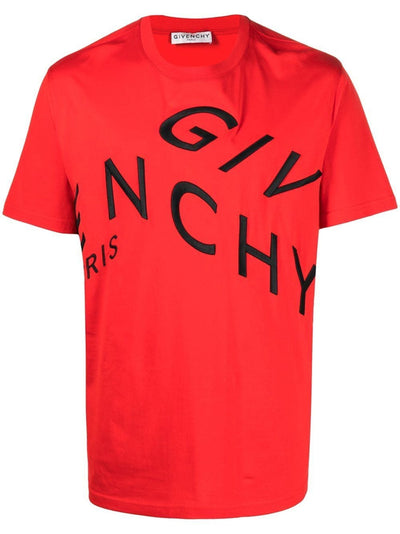Givenchy – Refracted – Oversize-T-Shirt mit gesticktem Logo in Rot