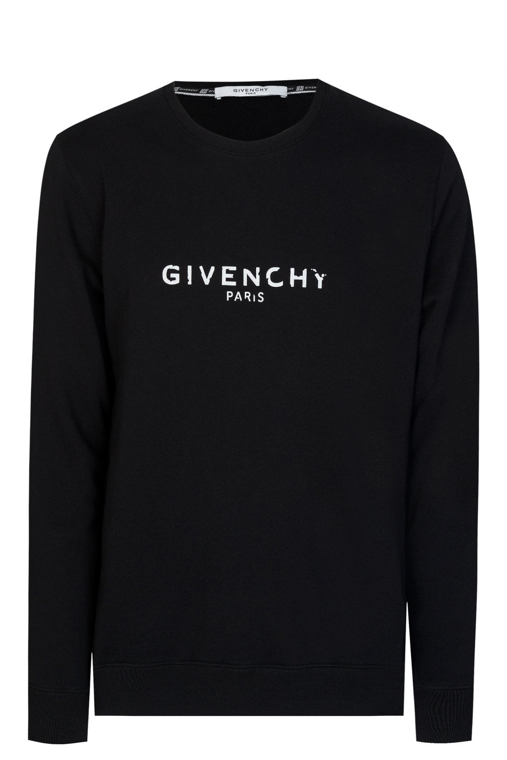 Givenchy Paris Vintage Signature – Schwarzes Sweatshirt mit gebrochenem Logo