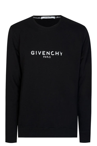 Givenchy Paris Vintage Signature – Schwarzes Sweatshirt mit gebrochenem Logo