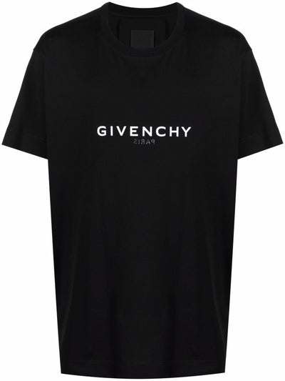 Givenchy – Oversize-T-Shirt mit Reverse-Paris-Logoprint in Schwarz