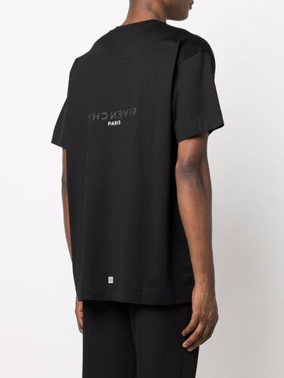 Givenchy – Oversize-T-Shirt mit Reverse-Paris-Logoprint in Schwarz