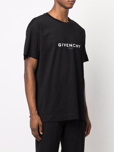 Givenchy – Oversize-T-Shirt mit Reverse-Paris-Logoprint in Schwarz