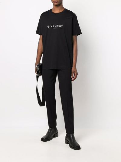 Givenchy – Oversize-T-Shirt mit Reverse-Paris-Logoprint in Schwarz