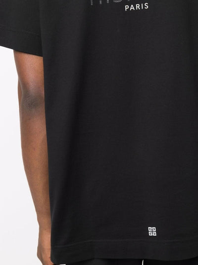 Givenchy – Oversize-T-Shirt mit Reverse-Paris-Logoprint in Schwarz