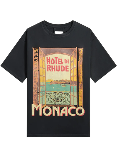Rhude Hotel di Monaco T-Shirt in Schwarz