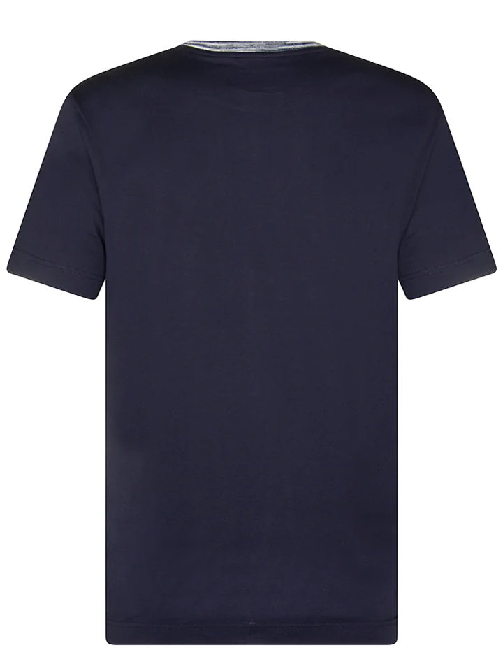 Missoni – T-Shirt mit gesticktem Logo in Marineblau