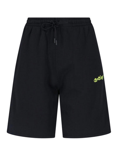 Off-White – Schwarze Sweatshorts mit Gegenpfeil
