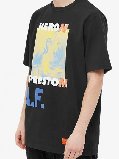 Heron AF – Autorisiertes Heron-T-Shirt mit Aufdruck in Schwarz