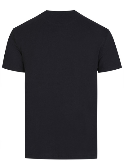 Valentino – Neon Universe – Schwarzes T-Shirt mit rosa Umrissen und Aufdruck