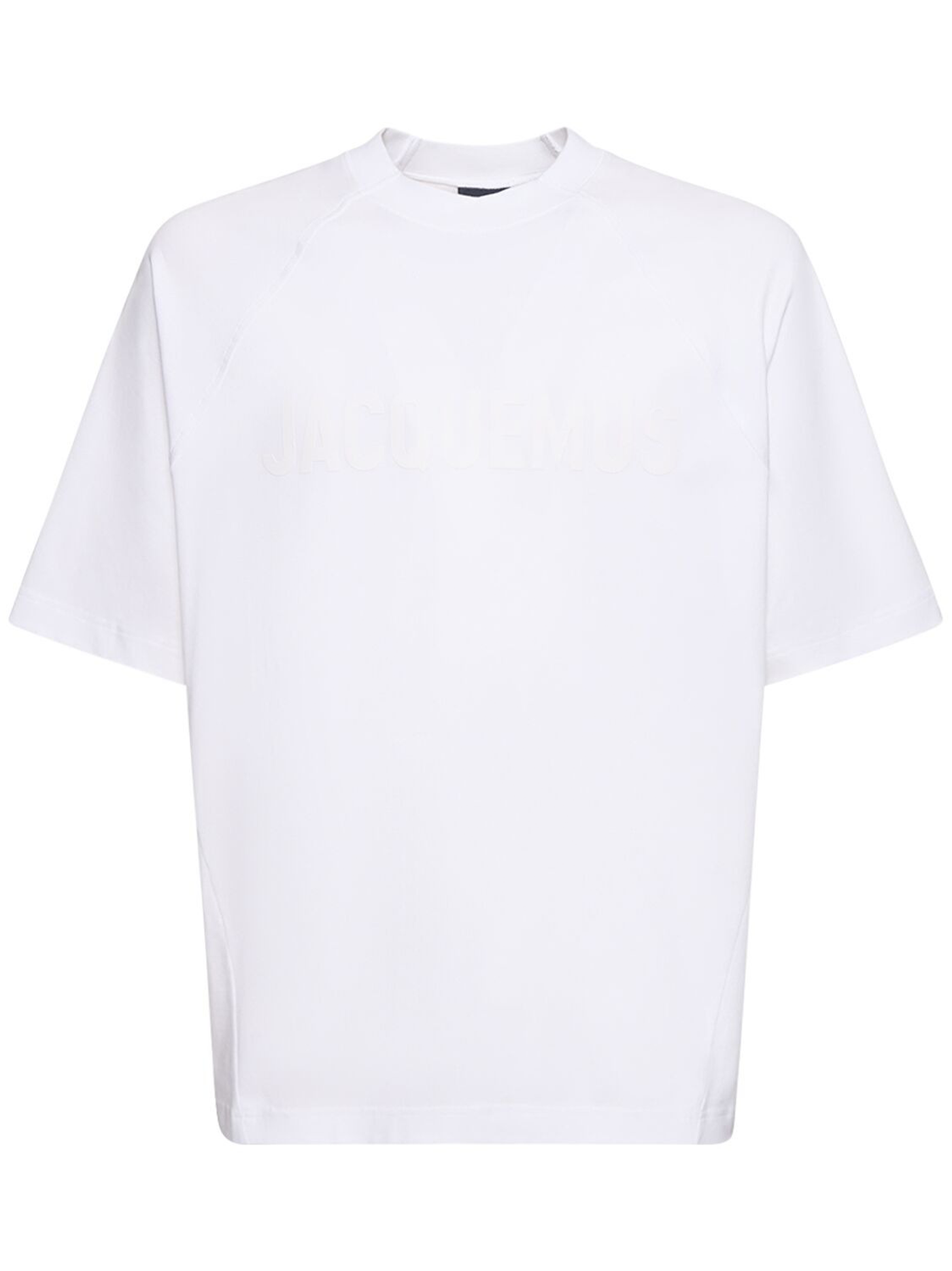Jacquemus – Oversize-T-Shirt mit „Le Typo“-Logodruck in Weiß