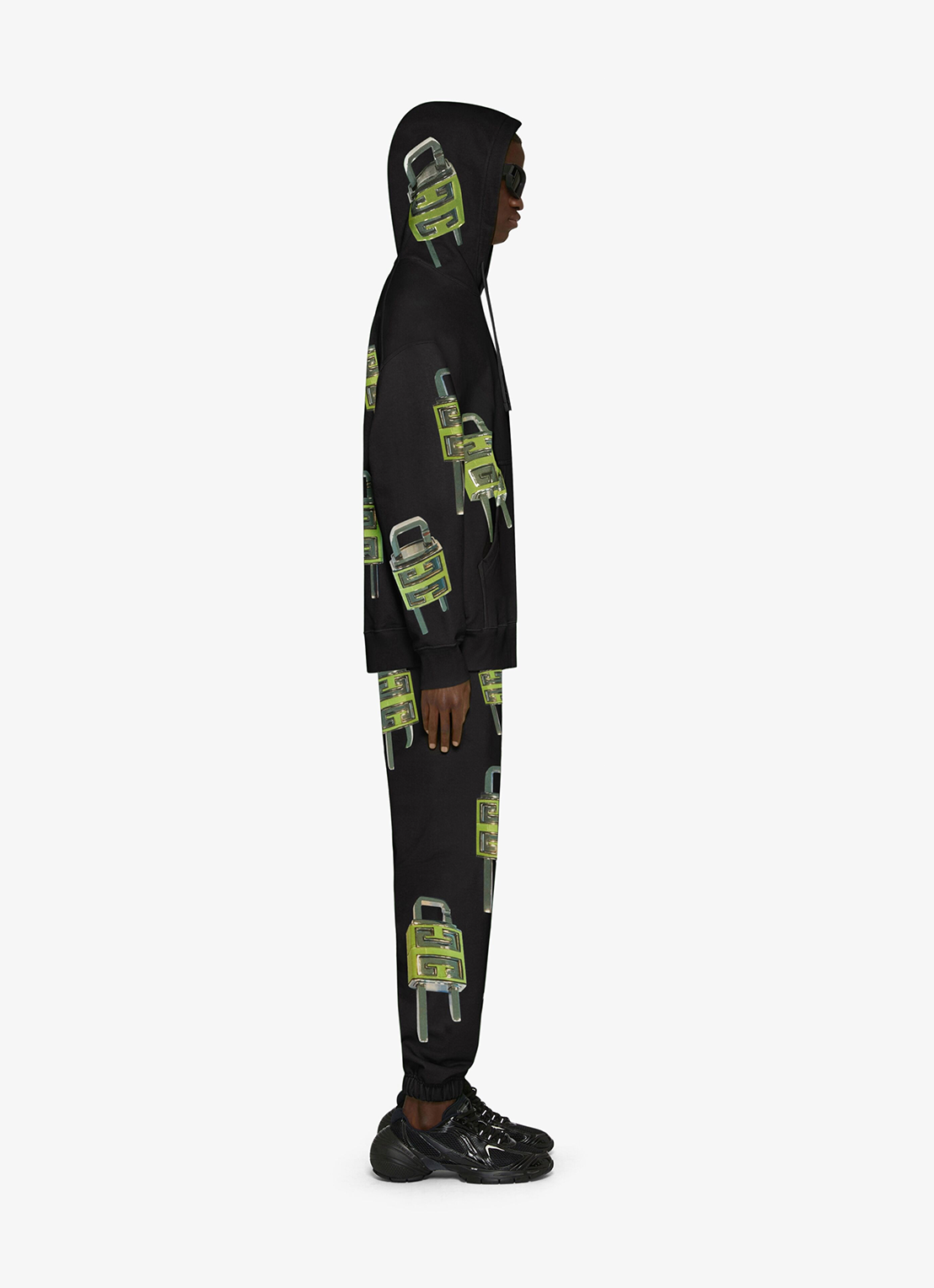 Givenchy – Oversize-Kapuzenpullover mit 4G-Lock-Logo in Schwarz