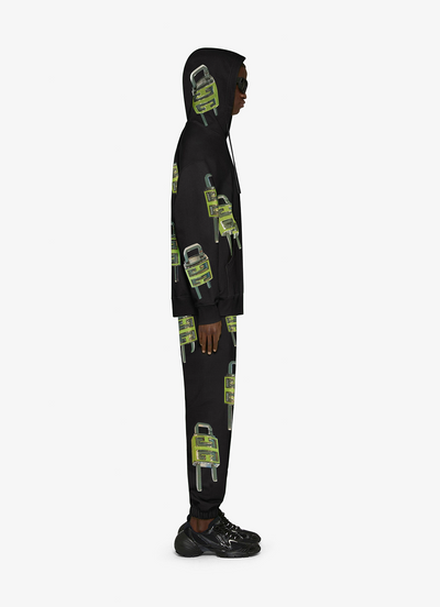 Givenchy – Oversize-Kapuzenpullover mit 4G-Lock-Logo in Schwarz
