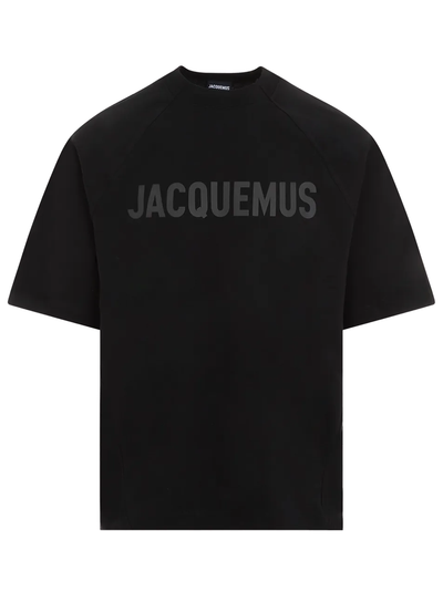 Jacquemus – Oversize-T-Shirt mit „Le Typo“-Logodruck in Schwarz