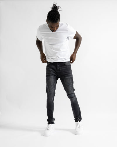 Magiri „Marseille“ zerrissene Jeans in Schwarz