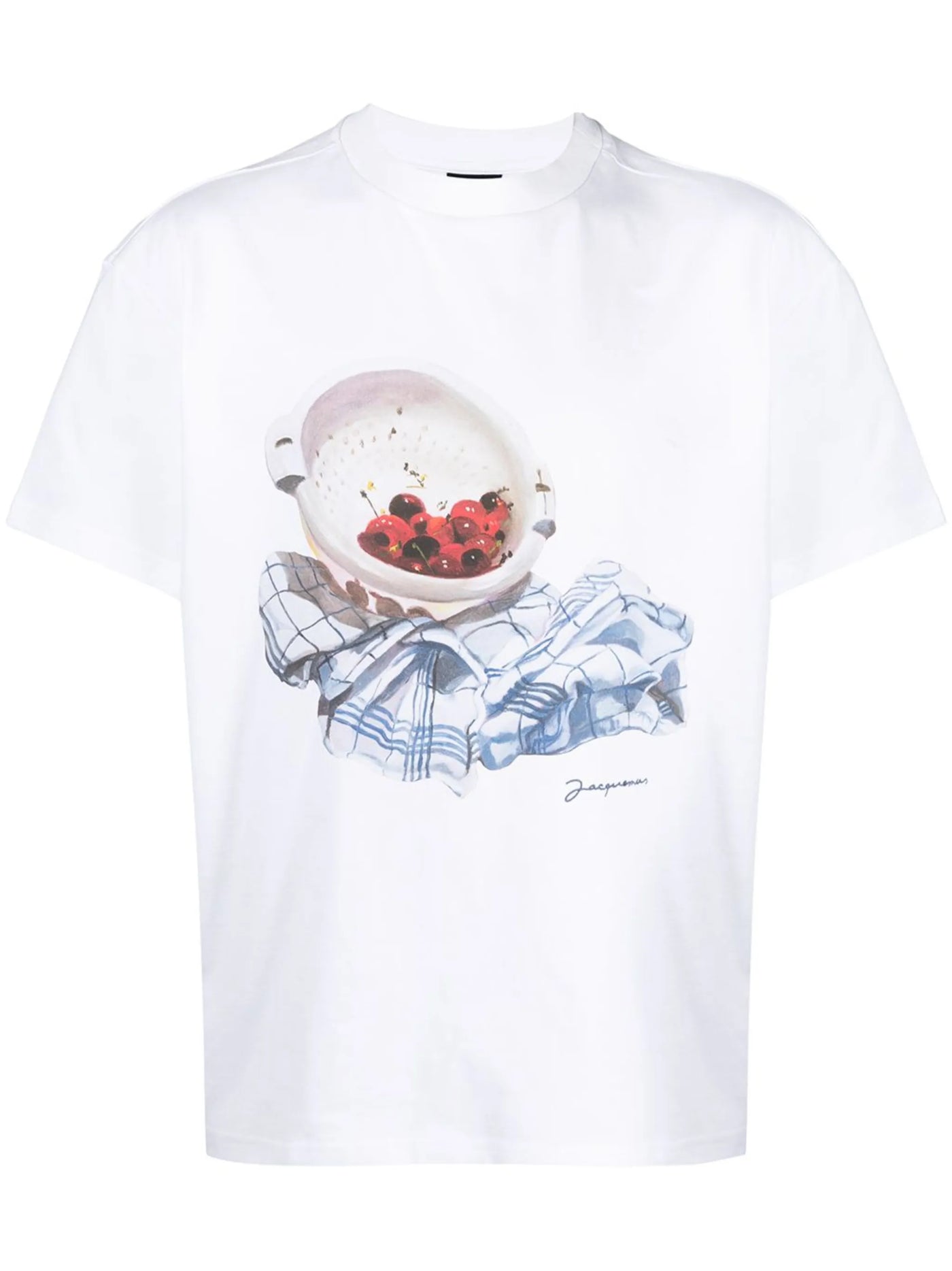 Jacquemes – Cerises – Bedrucktes T-Shirt in Weiß