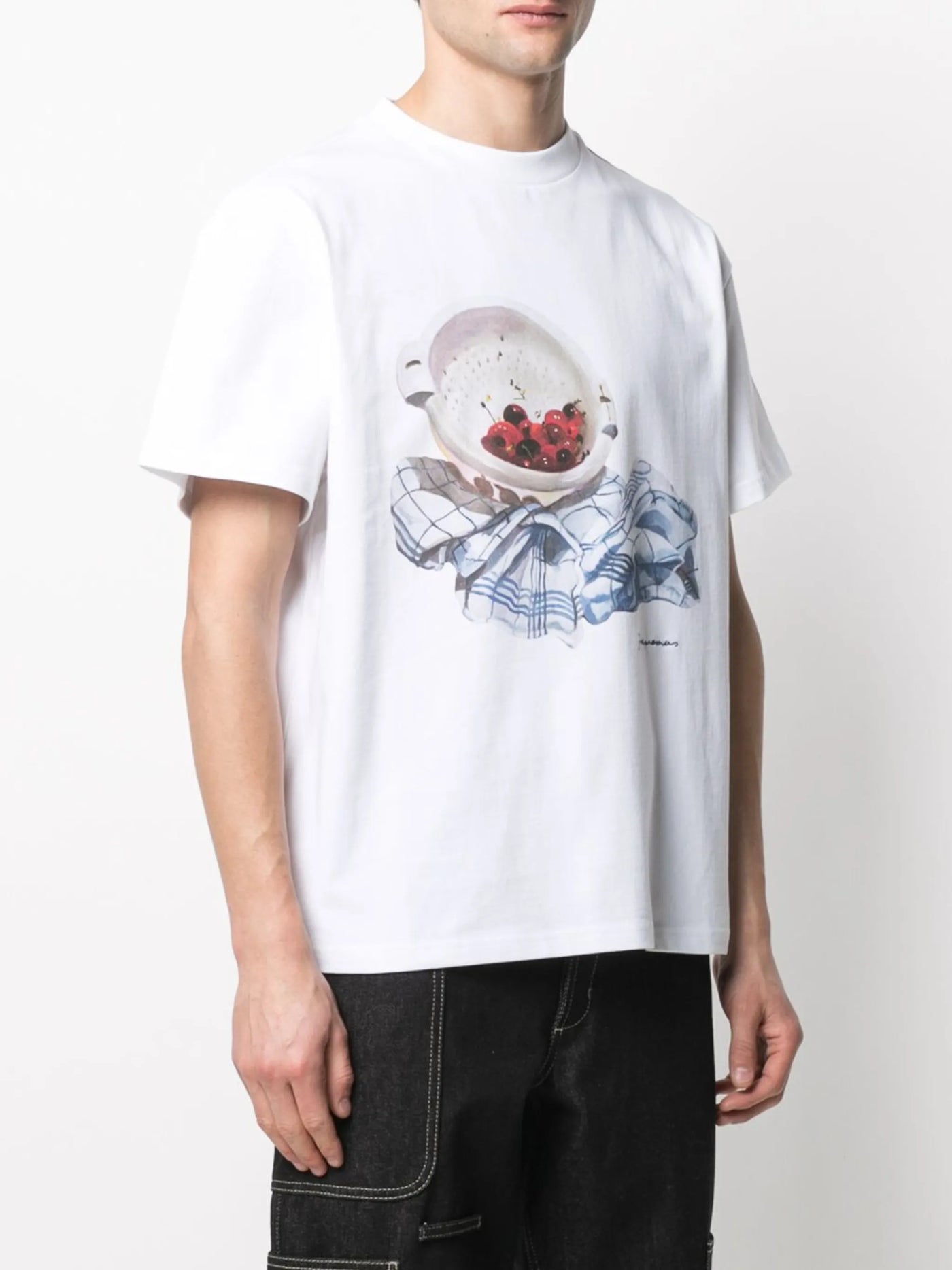 Jacquemes – Cerises – Bedrucktes T-Shirt in Weiß