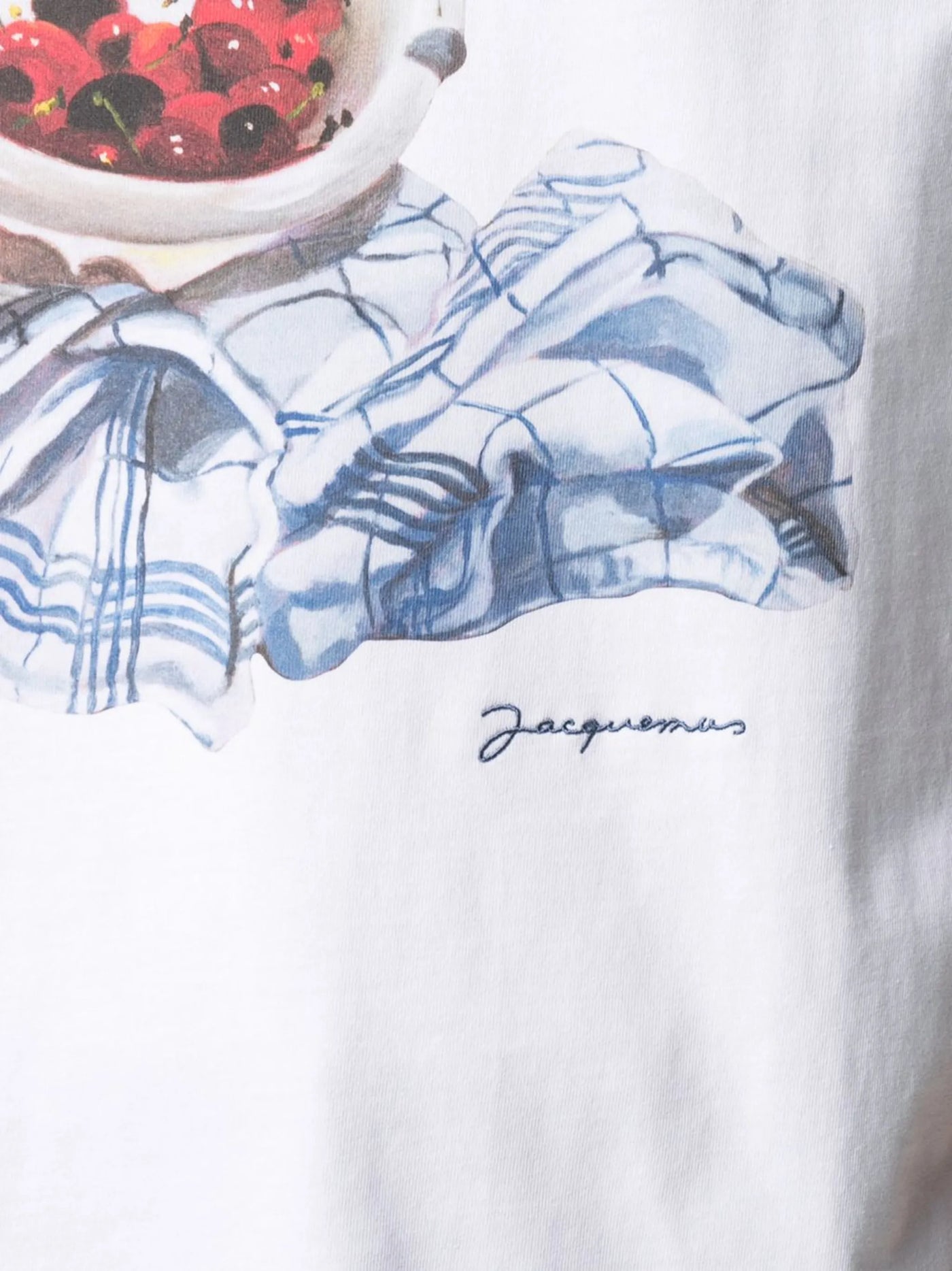 Jacquemes – Cerises – Bedrucktes T-Shirt in Weiß