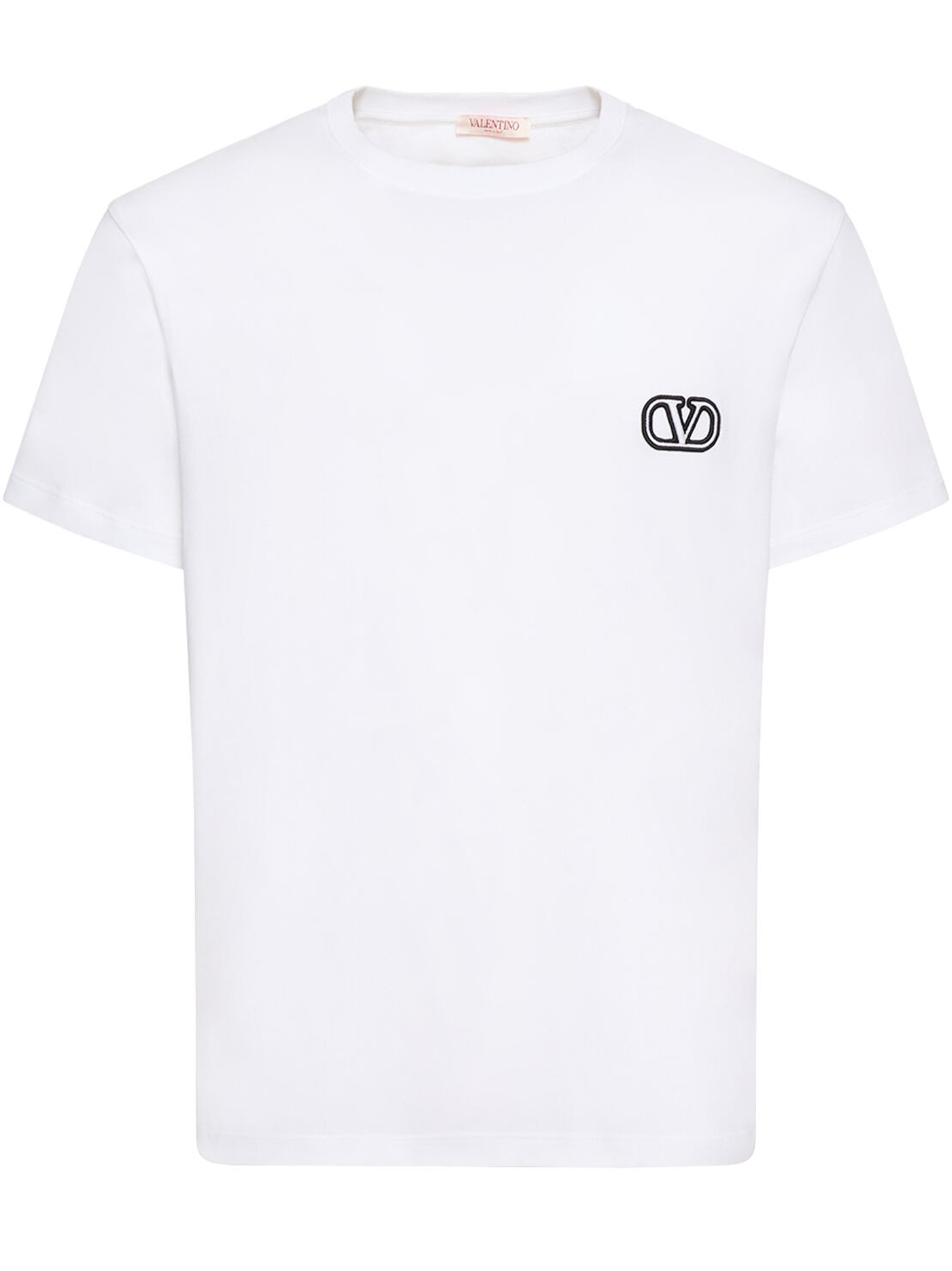 Valentino – Weißes T-Shirt mit VLogo-Signature-Patch