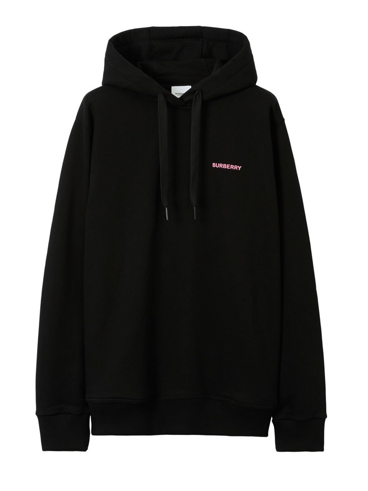 Burberry Pink – Schwarzer Kapuzenpullover mit Eichenblatt-Wappenlogo