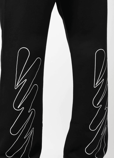 Off-White – Schmale Jogginghose mit Wellenkontur in Schwarz