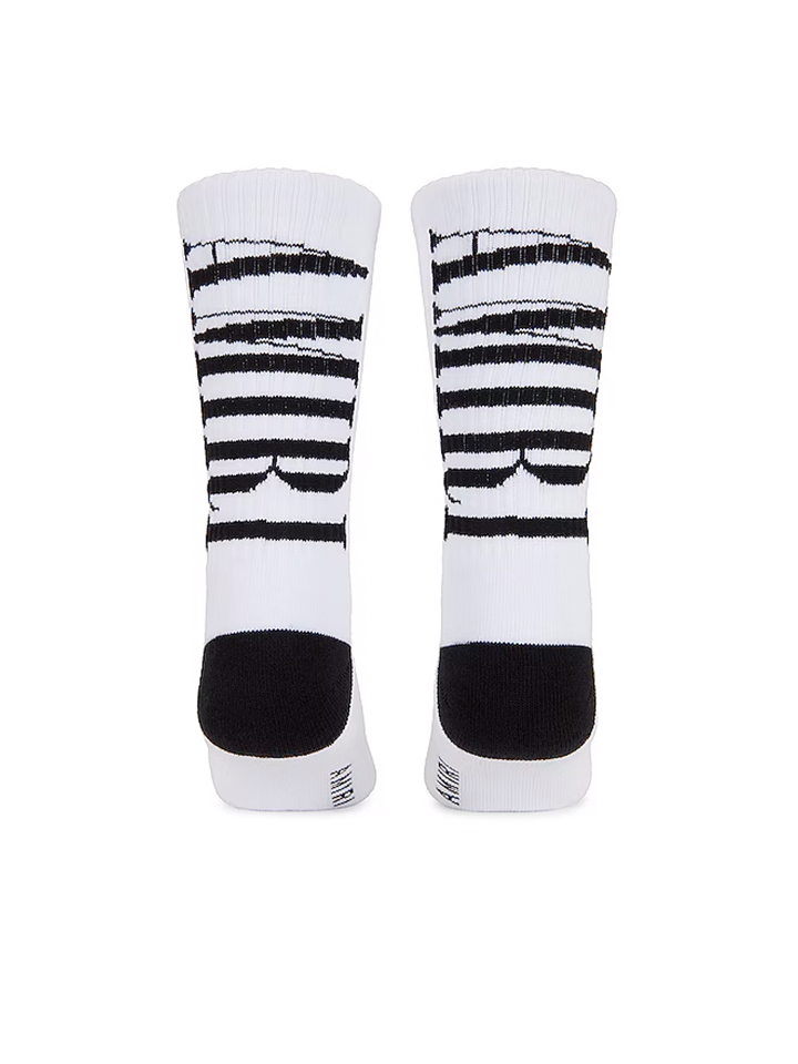 Amiri – Socken mit vertikalem Logo in Weiß/Schwarz