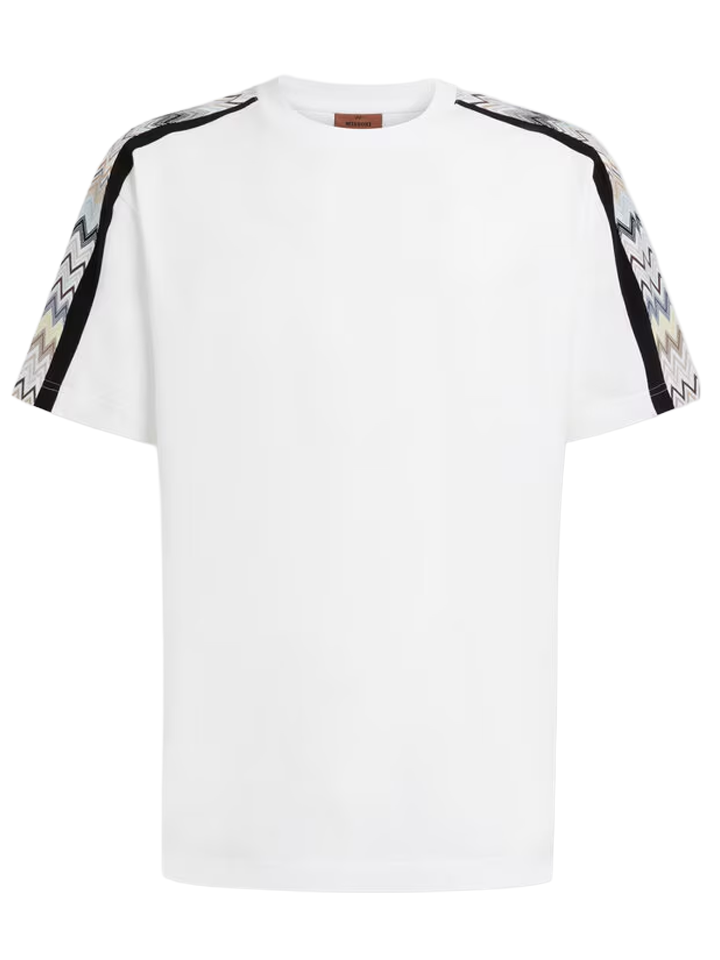 Missoni – T-Shirt mit Zickzack-Ärmeln in Weiß