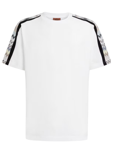 Missoni – T-Shirt mit Zickzack-Ärmeln in Weiß