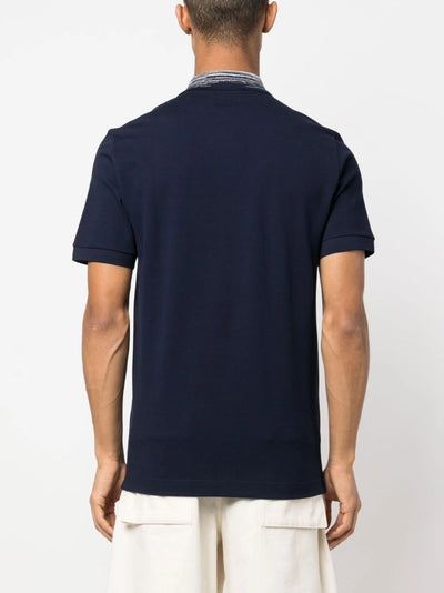 Missoni – Poloshirt mit gestreiftem Kragen in Marineblau