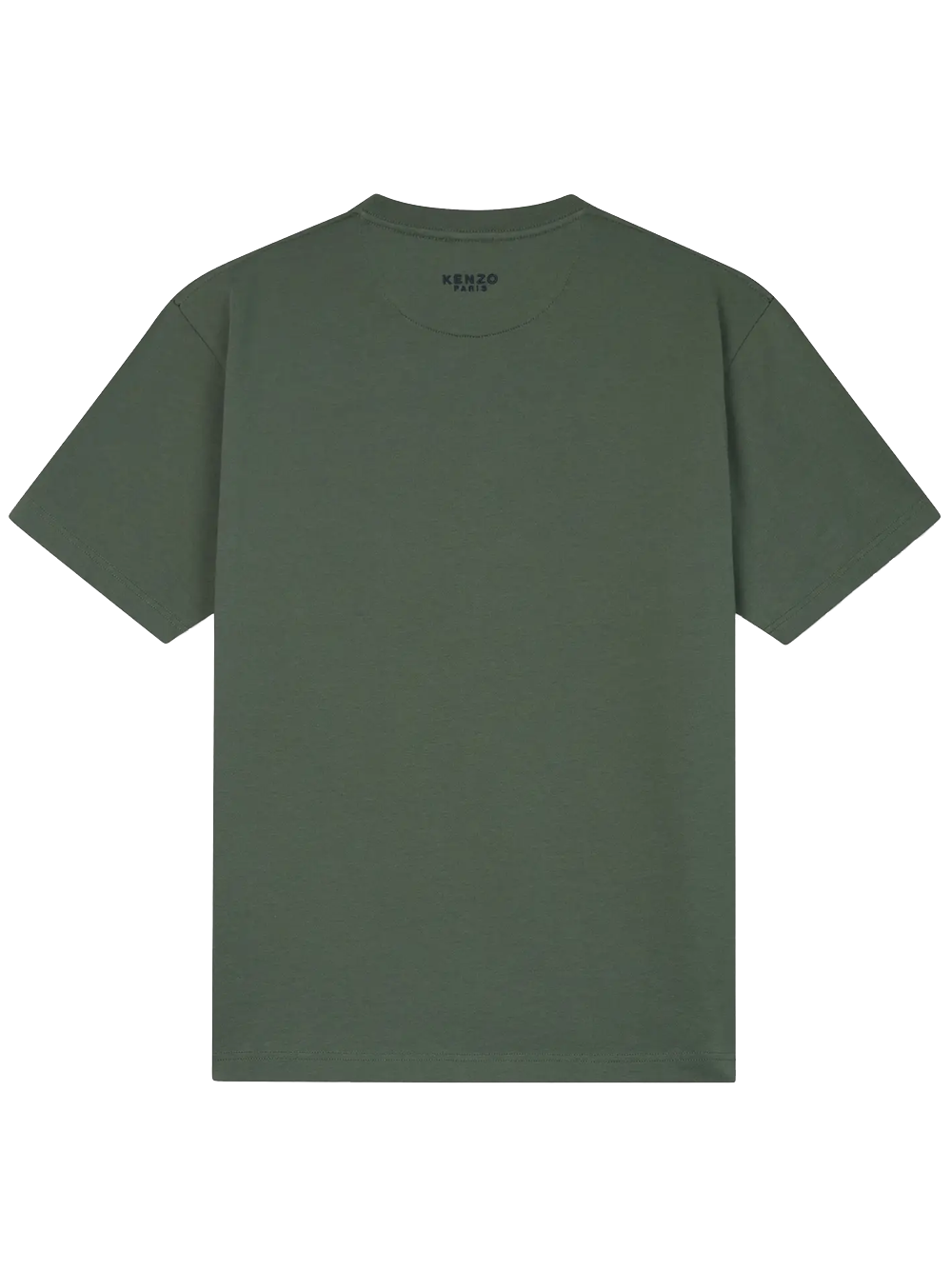 Kenzo – Grünes T-Shirt mit aufgesticktem Wappen „Boke Flower“