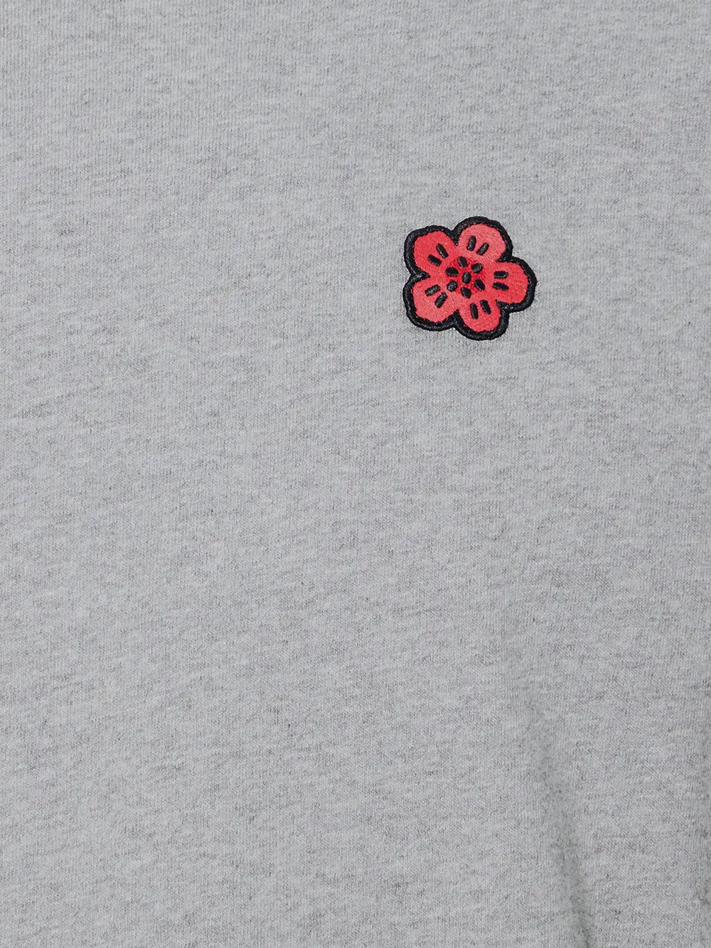 Kenzo – T-Shirt mit aufgesticktem Wappen „Boke Flower“ in Grau
