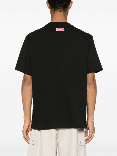 Kenzo – Übergroßes T-Shirt mit Elefantenlogo-Aufdruck in Schwarz
