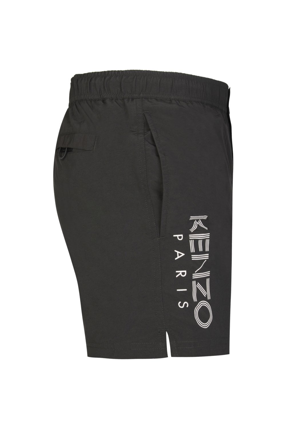 Kenzo – Kurze Badeshorts mit Paris-Logo in Schwarz