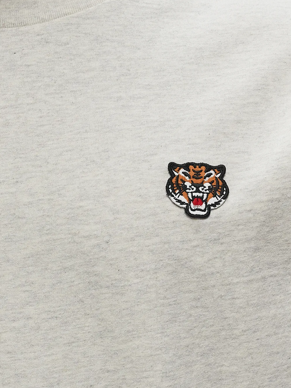 Kenzo – Lucky Tiger – Blassgraues T-Shirt mit Wappenstickerei