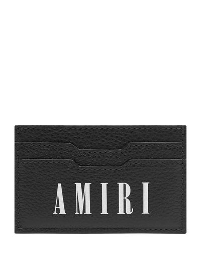 Amiri – Kartenetui aus schwarzem Leder mit großem Logo