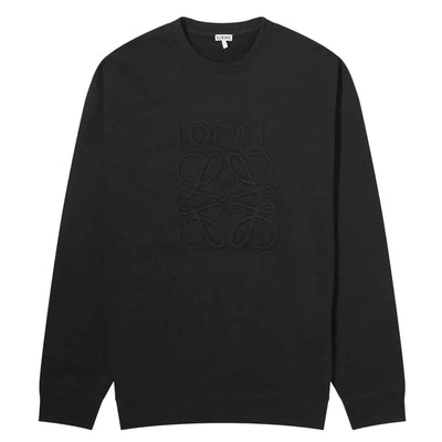 Loewe – Locker geschnittenes Sweatshirt mit Rundhalsausschnitt und Anagram-Logo in Schwarz