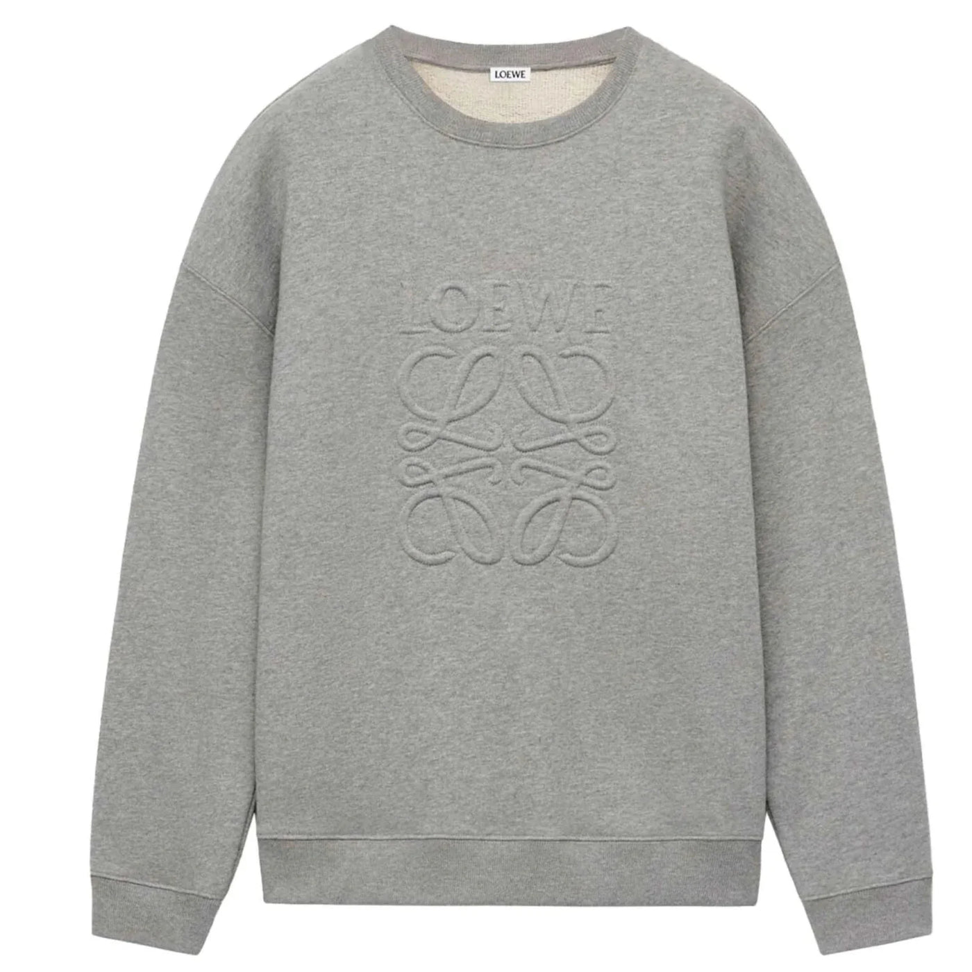Loewe – Anagram – Locker geschnittenes Sweatshirt mit Rundhalsausschnitt und Ton-in-Ton-Logo in Graumeliert