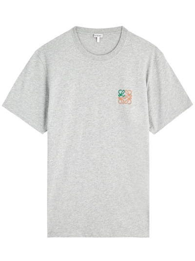 Loewe – T-Shirt mit Anagram-Stickerei in Graumeliert