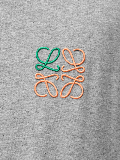 Loewe – T-Shirt mit Anagram-Stickerei in Graumeliert