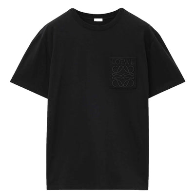 Loewe – Locker geschnittenes T-Shirt mit farblich abgestimmtem Taschenlogo in Schwarz