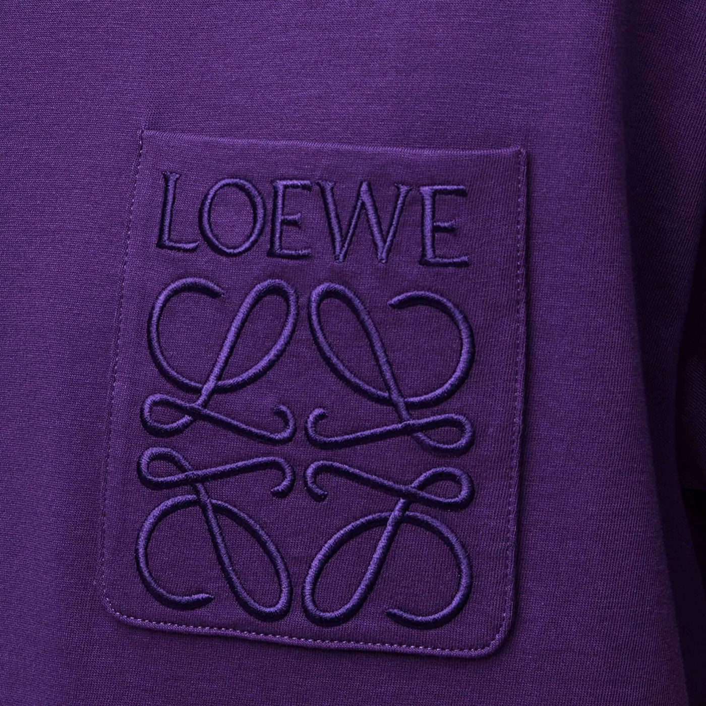 Loewe – Locker geschnittenes T-Shirt mit farblich abgestimmtem Taschenlogo in Tennisviolett
