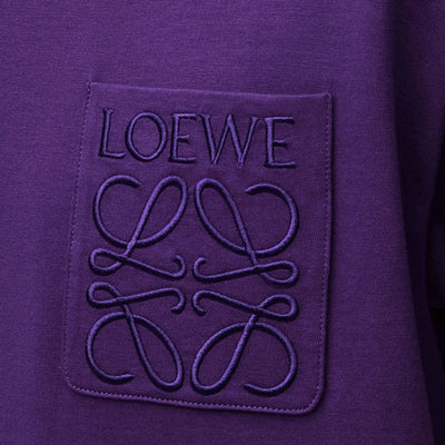 Loewe – Locker geschnittenes T-Shirt mit farblich abgestimmtem Taschenlogo in Tennisviolett