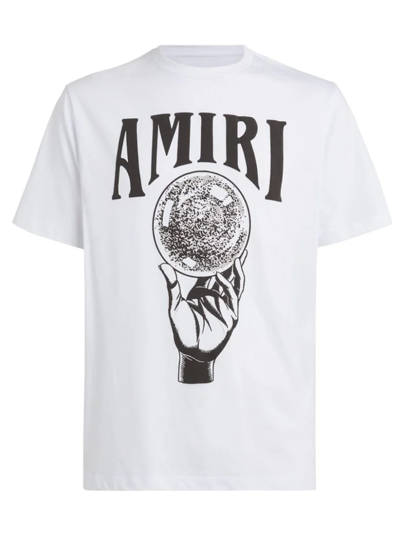 Amiri – Weißes T-Shirt mit Kristallkugel-Print