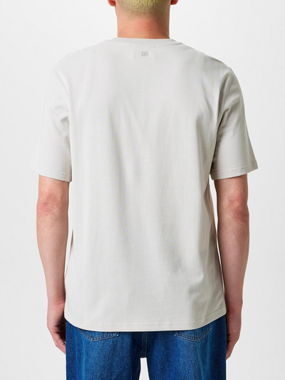 Ami Paris De Coeur – Weißes T-Shirt mit geprägtem Logomotiv