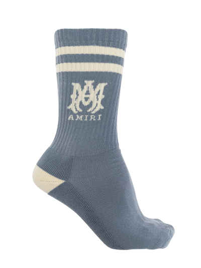 Amiri MA – Gestreifte Socken in Staubblau