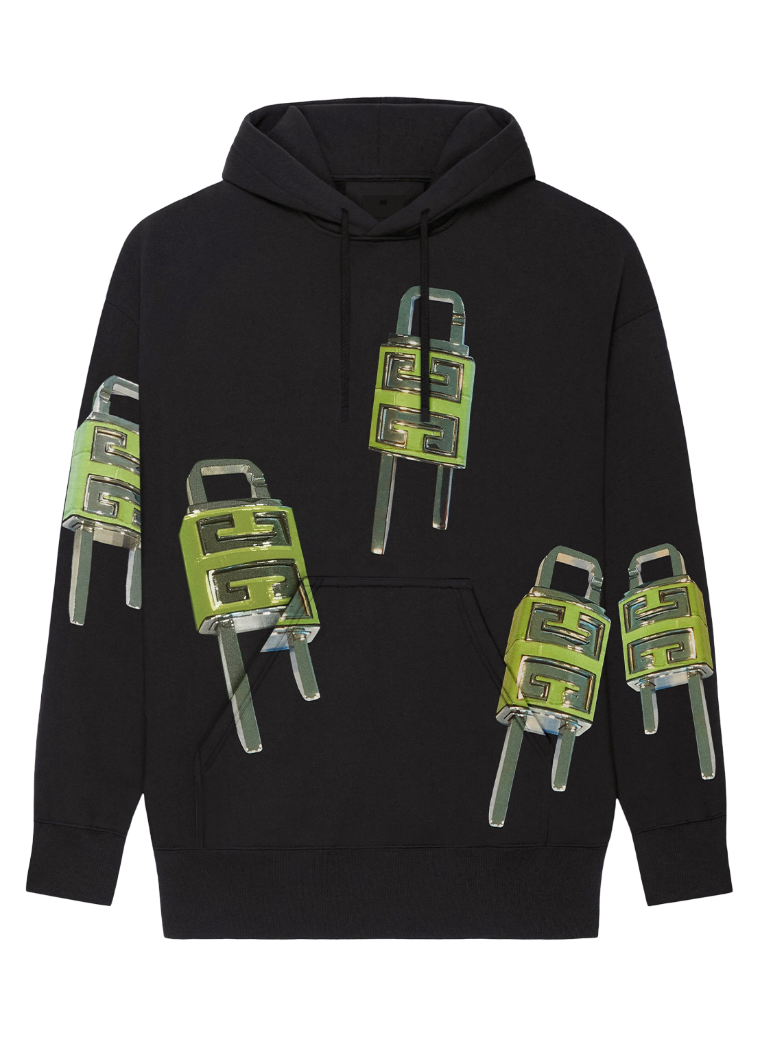 Givenchy – Oversize-Kapuzenpullover mit 4G-Lock-Logo in Schwarz