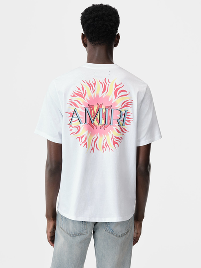 Amiri – Weißes T-Shirt mit Sonnenlogo